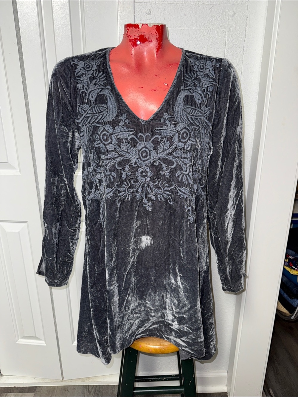 Johnny Was - velvet Tunic shirt top blouse
